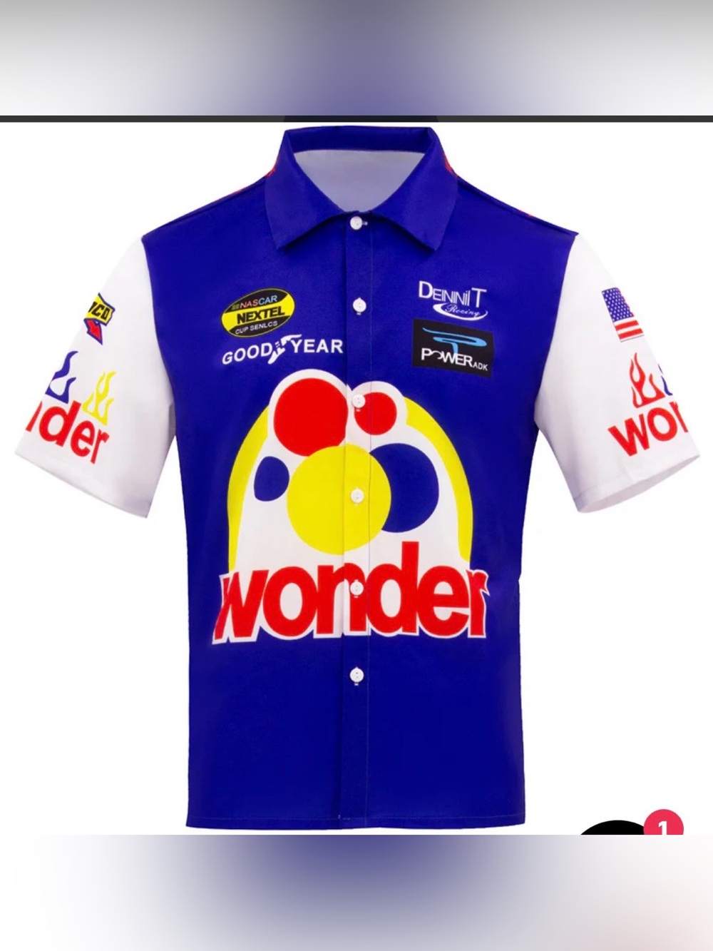 Ricky Bobby Shirt Talladega Nights Costume , Men size small, short sleeve